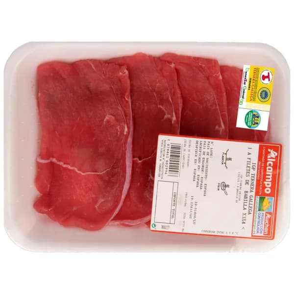 ALCAMPO CULTIVAMOS LO BUENO Filetes 1ª A de ternera con IGP Ternera Gallega, ideales para plancha o freir - 1 ud - Imagen del producto en Findit
