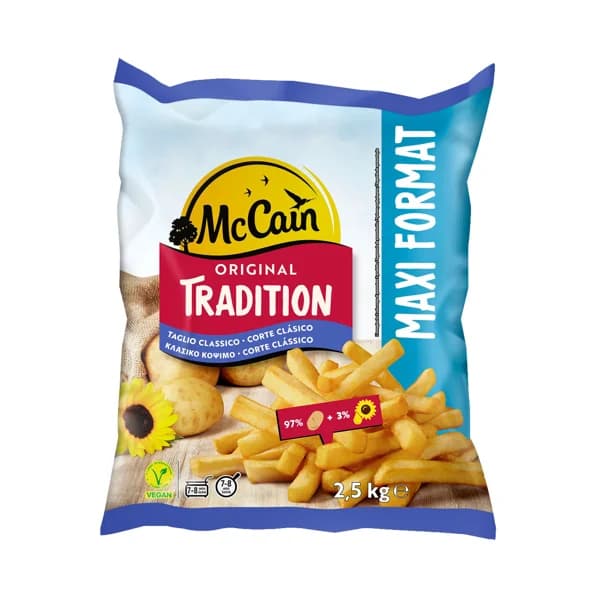 McCAIN Patatas con corte tradicional, prefritas y ultracongeladas McCAIN Tradition 2.5 kg. - 2.5 kg - Imagen del producto en Findit