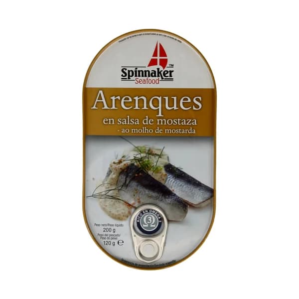 SPINNAKER Arenques con mostaza, ahumados del Norte SPINNAKER 200 g. - 0.2 kg - Imagen del producto en Findit