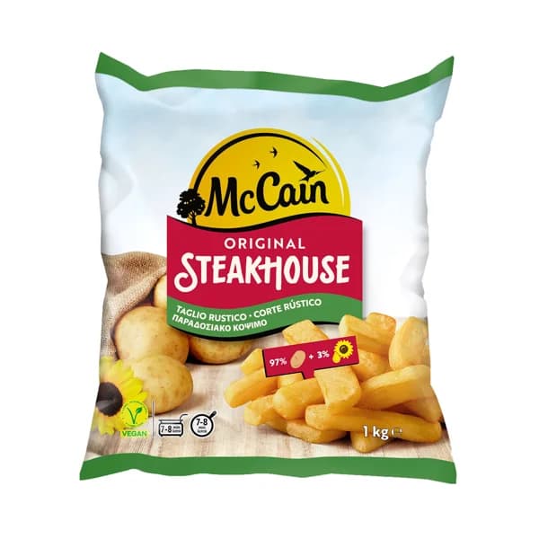 McCAIN Patatas prefritas ultracongeladas, con corte rústico McCAIN Steakhouse 1 kg. - 1 kg - Imagen del producto en Findit