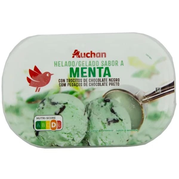 AUCHAN Tarrina de helado de menta 1 l. Producto Alcampo - 1 l - Imagen del producto en Findit
