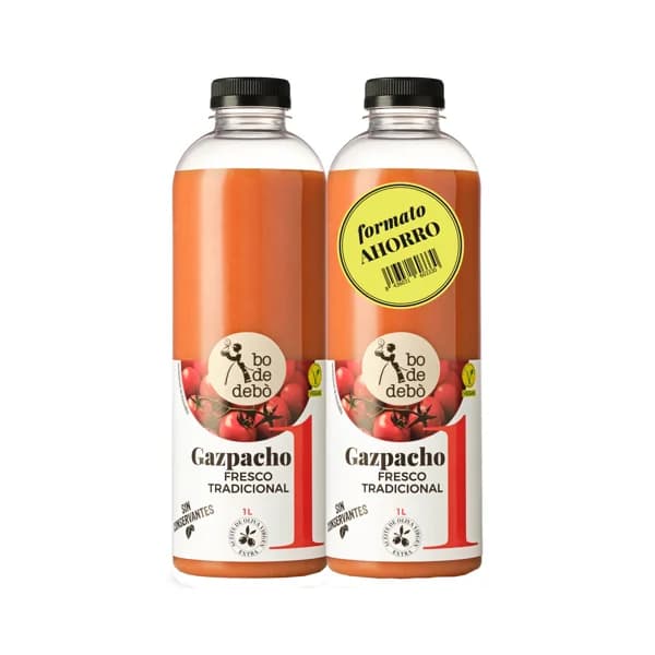 BO DE DEBÓ Gazpacho elaborado con ingredientes frescos y aceite de oliva virgen extra 2 x 1 l. - 2 l - Imagen del producto en Findit
