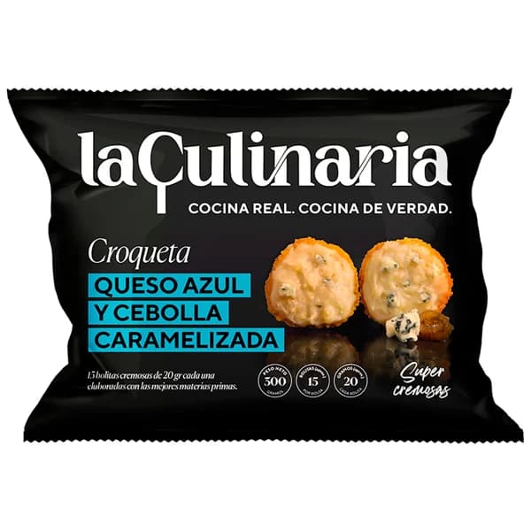 LA CULINARIA Croquetas congeladas super cremosas de queso azul y cebolla caramelizada 300 g. - 0.3 kg - Imagen del producto en Findit