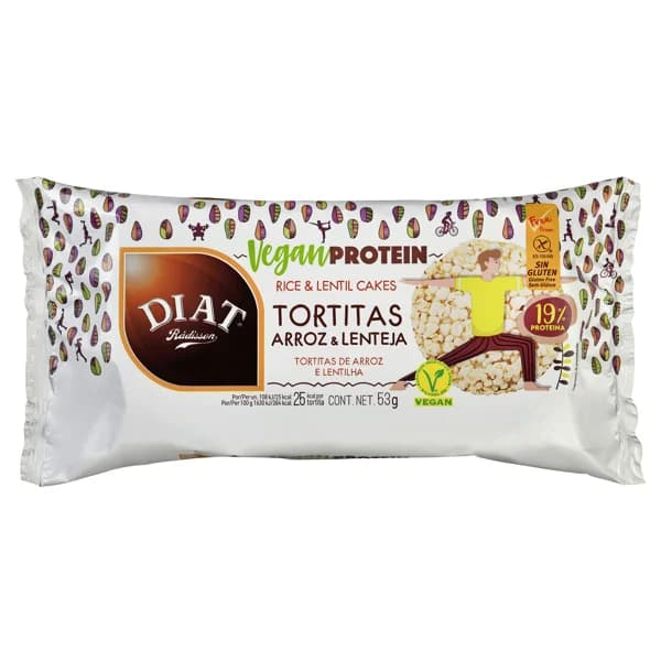 DIAT RADISSON Tortitas de arroz con lentejas, sin gluten 53 g - 0.05 kg - Imagen del producto en Findit