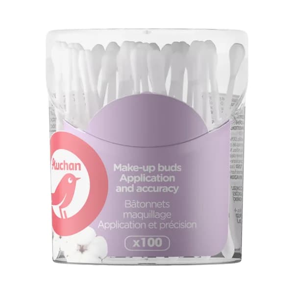 PRODUCTO ALCAMPO Bastoncillos de algodón con palo de papel, para aplicar maquillaje de forma precisa PRODUCTO ALCAMPO 100 uds. - 1 ud - Imagen del producto en Findit