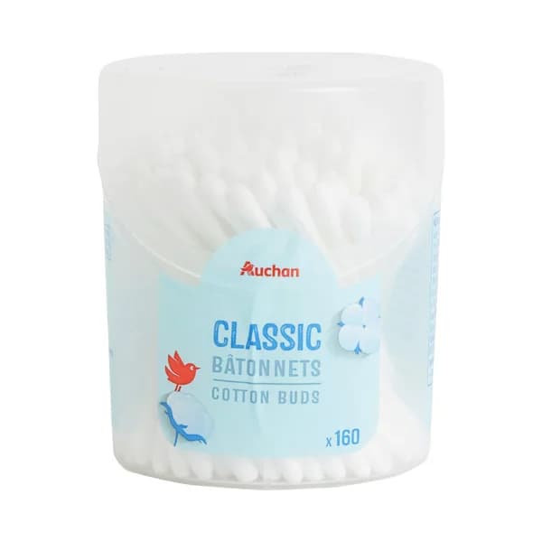 PRODUCTO ALCAMPO Bastoncillos de algodón para bebé, con palo de papel 160 uds. - 1 ud - Imagen del producto en Findit