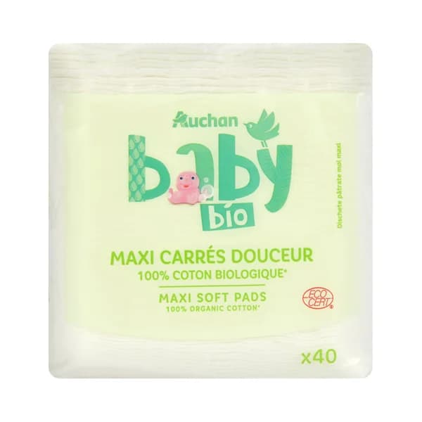PRODUCTO ALCAMPO Bio Algodón cuadrado de origen 100% orgánico 40 uds. - 1 ud - Imagen del producto en Findit