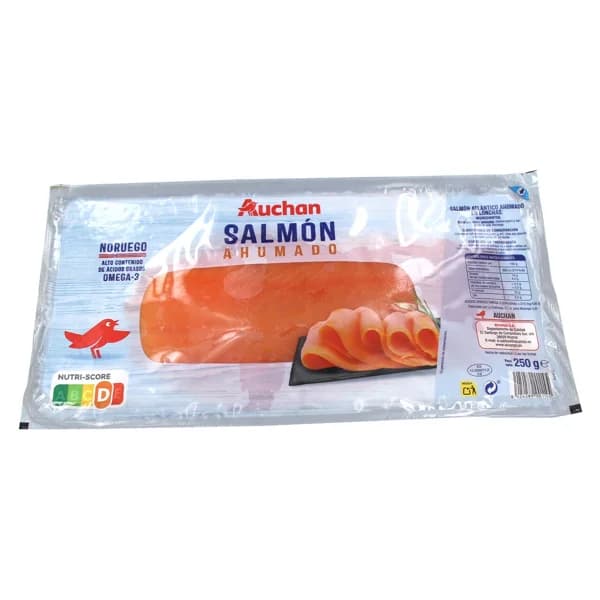 AUCHAN Salmón ahumado Noruego 250 g. Producto Alcampo - 0.25 kg - Imagen del producto en Findit