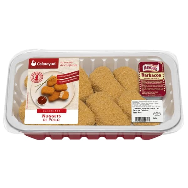 Bandeja de nuggets de pollo con salsa barbacoa CALATAYUD Caseritos - 0.3 kg - Imagen del producto en Findit