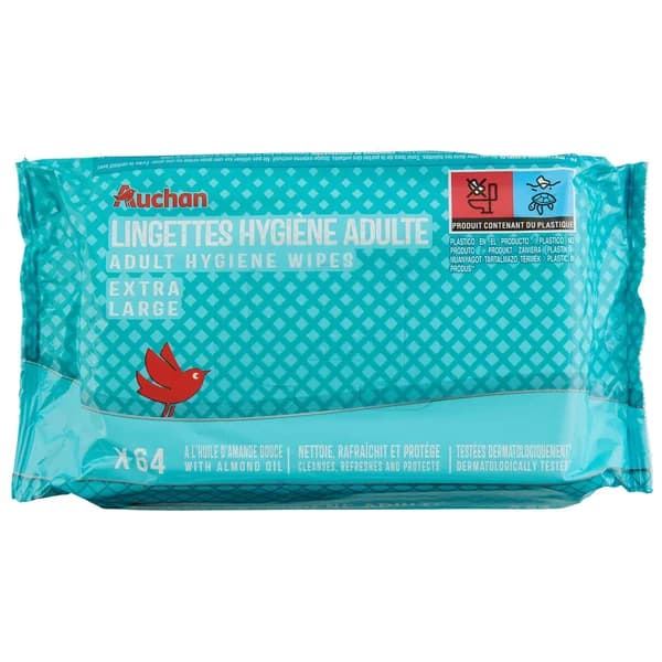 PRODUCTO ALCAMPO Toallitas húmedas con extracto de aceite de almendras, para perdias leves de orina 64 uds. - 1 ud - Imagen del producto en Findit