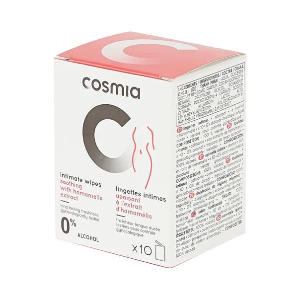 COSMIA Toallitas para la hígiene íntima con extacto de Hamamelis COSMIA 10 uds. - 1 ud - Imagen del producto en Findit