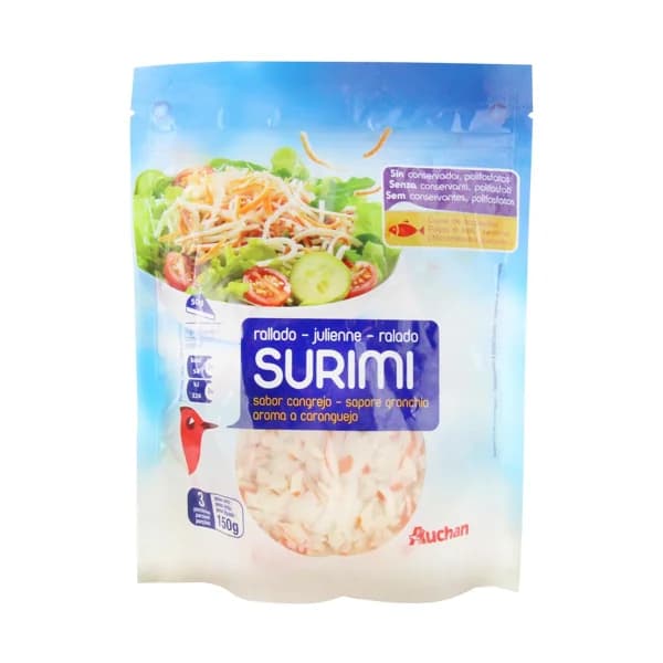 AUCHAN Surimi rallado (sabor cangrejo) 150 g. Producto Alcampo - 0.18 kg - Imagen del producto en Findit