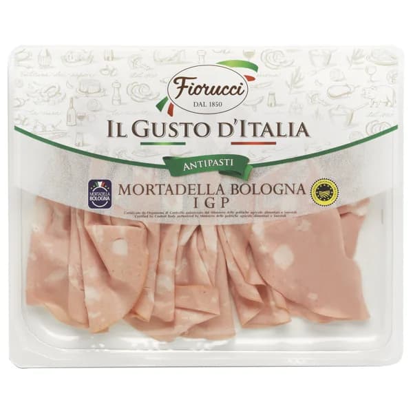 FIORUCCI Mortadela italiana con IGP Morteadella de Bologna, cortada en finas lonchas FIORUCCI 100 g. - 0.1 kg - Imagen del producto en Findit