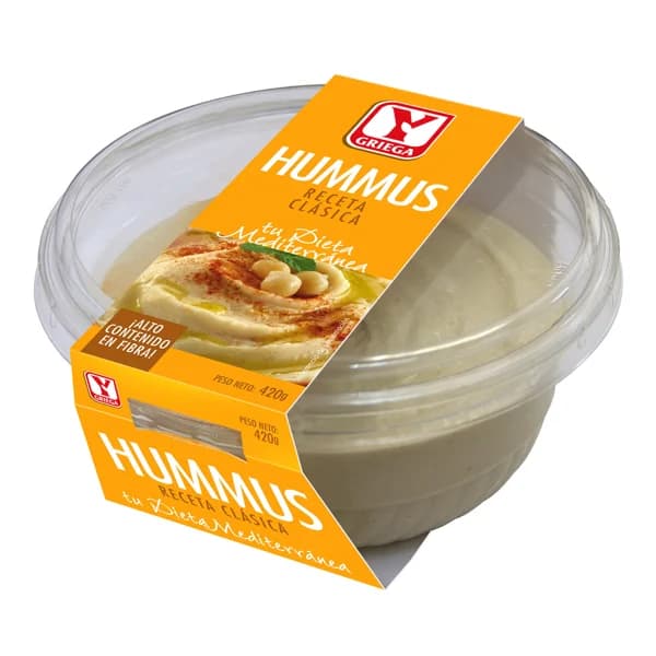 YGRIEGA Hummus receta clásica con alto contenido en fibra YGRIEGA 420 g. - 0.5 kg - Imagen del producto en Findit