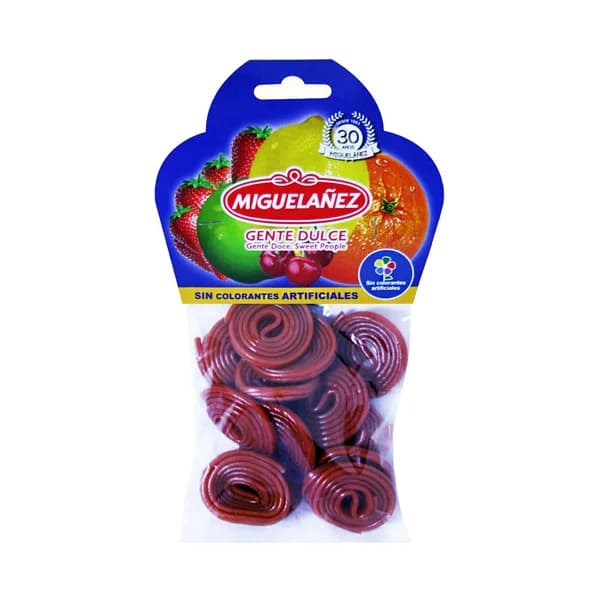 MIGUELAÑEZ Gominolas regaliz en forma de disco color rojo MIGUELAÑEZ bolsa 125 g. - 0.13 kg - Imagen del producto en Findit
