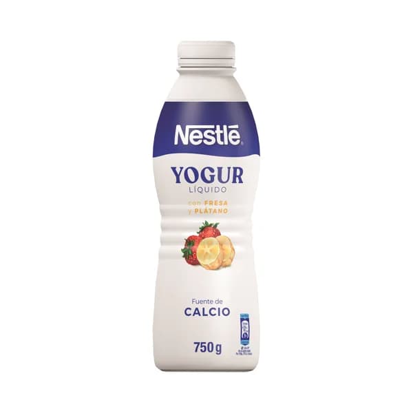 NESTLÉ Yogur líquido para beber con fresas y plátano 750 g. - 0.75 kg - Imagen del producto en Findit