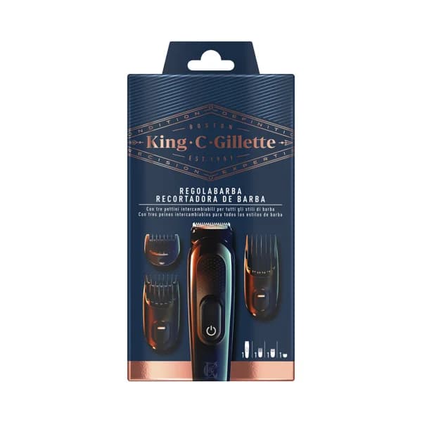 GILLETTE Recortadora de barba eléctrica, con 3 peines intercambiables GILLETTE King C. - 1 ud - Imagen del producto en Findit