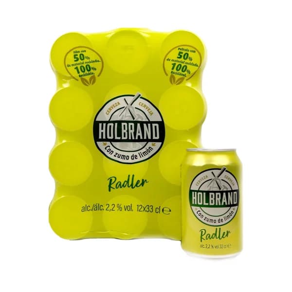 HOLBRAND Cerveza radler con zumo de limón 33 cl pack 12 latas. - 3.96 l - Imagen del producto en Findit