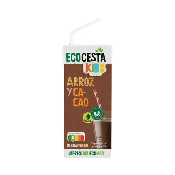 ECOCESTA Kids Bebida vegetal ecológica de arroz, con cacao y calcio 250 ml. - 0.25 l - Imagen del producto en Findit
