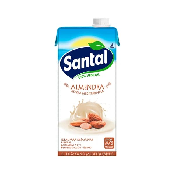 Bebida 100% vegetal de almendras sin azúcares añadidos SANTAL 1 l. - 1 l - Imagen del producto en Findit