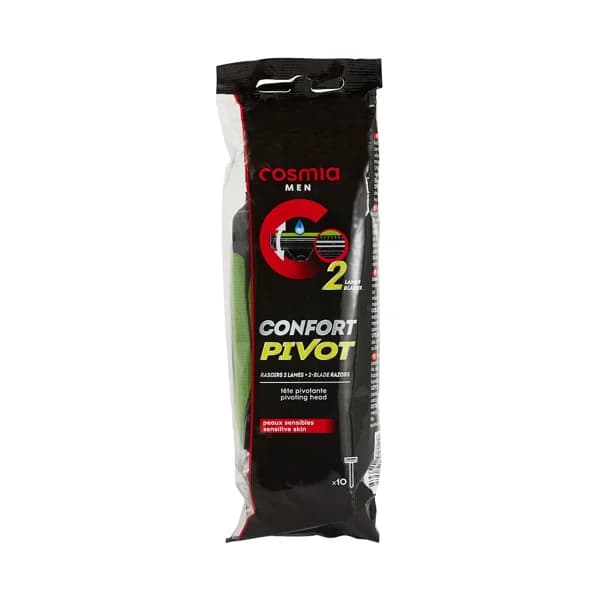 COSMIA Maquinilla de afeitar desechable con cabezal pivotante de doble hoja COSMIA Men confort pivot 10 uds. - 1 ud - Imagen del producto en Findit