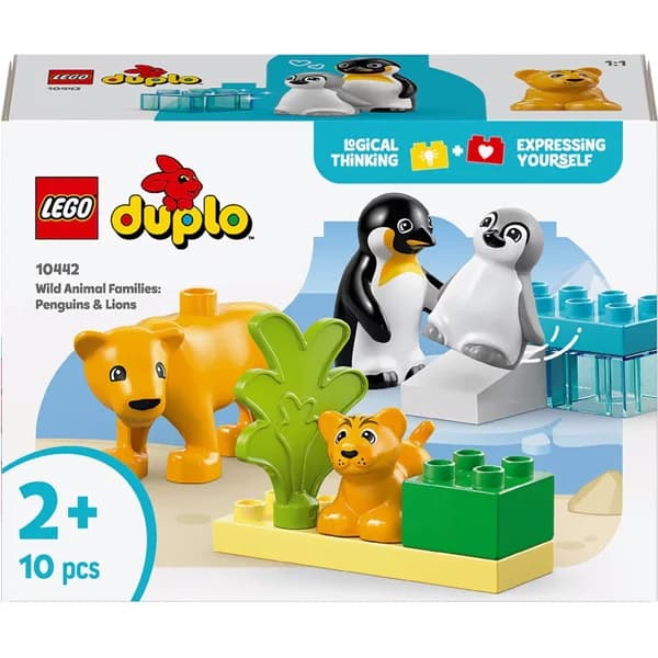 LEGO DUPLO - Familias de la Fauna Salvaje: Pingüinos y Leones 10442, 10 piezas, +2 años. - 1 ud - Imagen del producto en Findit
