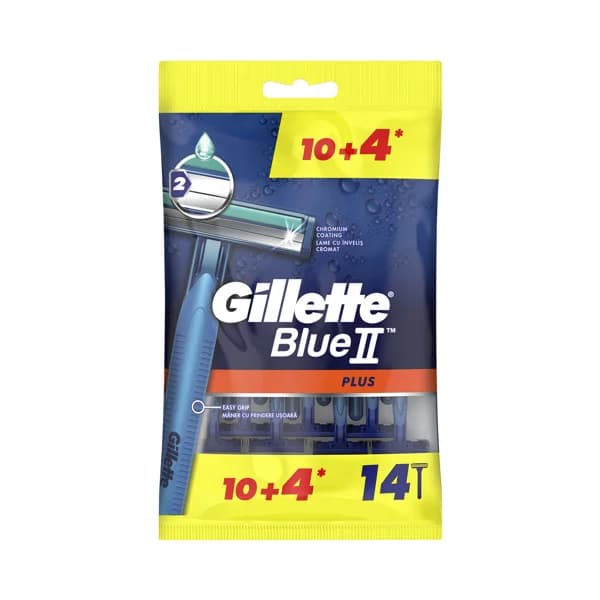 GILLETTE Blue II plus Maquinillas de afeitar desechables con cabezal de doble hoja 14 uds. - 1 ud - Imagen del producto en Findit