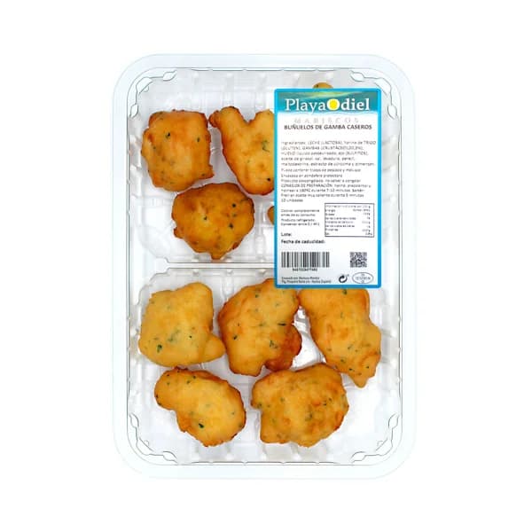 PLAYA ODIEL Buñuelo de gambas caseros en bandeja. - 1 ud - Imagen del producto en Findit