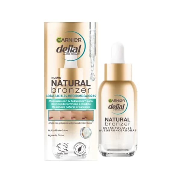 DELIAL Gotas faciales autobronceadoras con ácido hialurónico y agua de coco DELIAL Natural bronzer 30 ml. - 1 ud - Imagen del producto en Findit