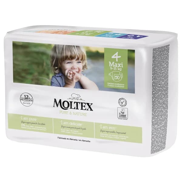 MOLTEX Pure & nature Pañales ecológicos talla 4 (9-15 kg) 50 uds. - 1 ud - Imagen del producto en Findit