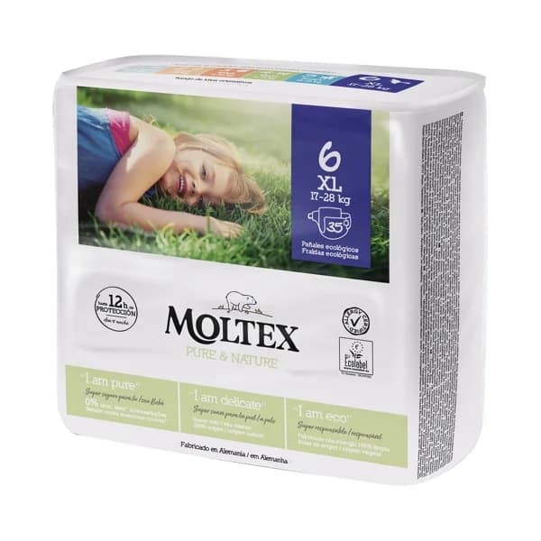 MOLTEX Pure & nature Pañales ecológicos talla 6 (17-28 kg) 35 uds. - 1 ud - Imagen del producto en Findit