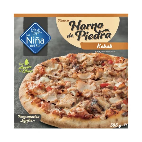 LA NIÑA DEL SUR Pizza congelada de kebab hecha al horno de piedra 385 g. - 0.39 kg - Imagen del producto en Findit