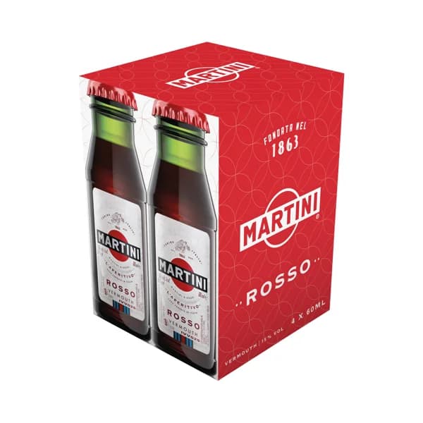 MARTINI Vermouth rosso MARTINI botella de 4x 60 ml. - 0.24 l - Imagen del producto en Findit