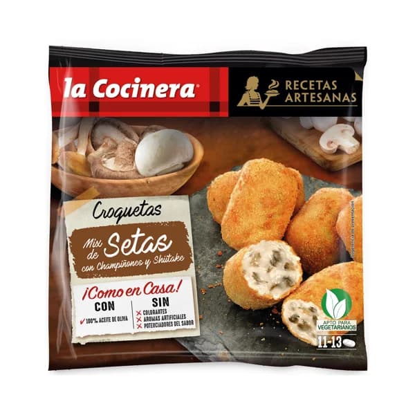 LA COCINERA Recetas artesanas Croquetas de mix de setas con champiñones y Shitake 400 g. - 0.4 kg - Imagen del producto en Findit