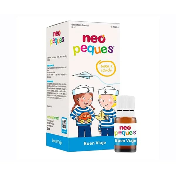 NEO PEQUES Complemento alimenticio sabor limón que ayuda a evitar el mareo en viajes 8 x 10 ml. - 0.08 l - Imagen del producto en Findit