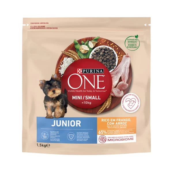 PURINA ONE Mini Alimento seco para perro junior, rico en pollo con arroz 1,5 kg. - 1.5 kg - Imagen del producto en Findit
