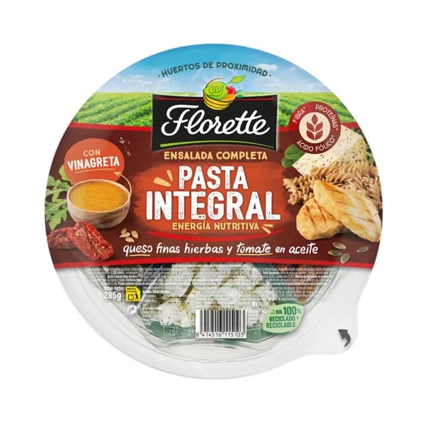 Ensalada pasta integral FLORETTE 285 g. - 0.29 kg - Imagen del producto en Findit