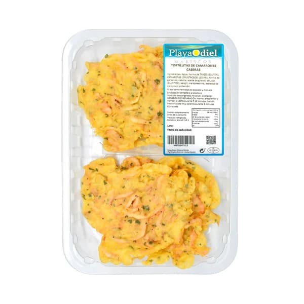 PLAYA ODIEL Tortillitas camarones bandeja, - 1 ud - Imagen del producto en Findit