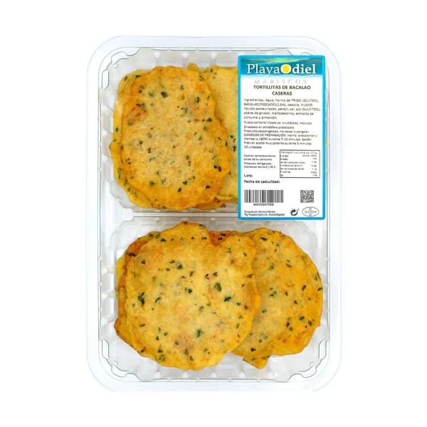 PLAYA ODIEL Tortillitas de bacalao caseras bandeja. - 1 ud - Imagen del producto en Findit