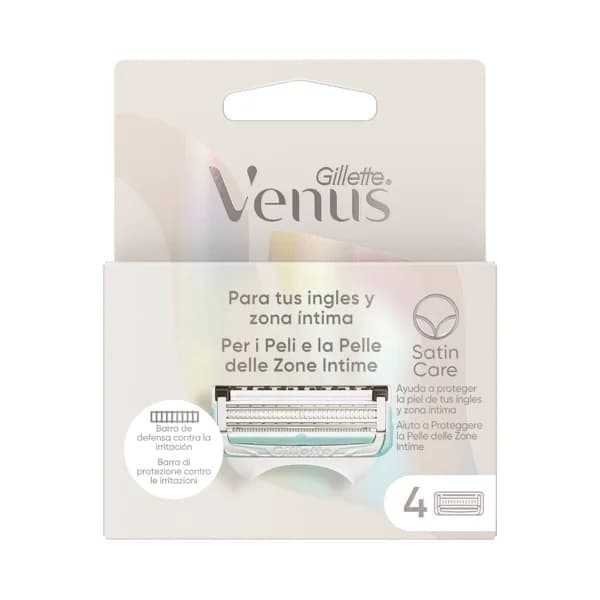 VENUS Recambio cuchillas para depilación femenina de ingles y zona íntima VENUS Satin care de Gillette 4 uds. - 1 ud - Imagen del producto en Findit