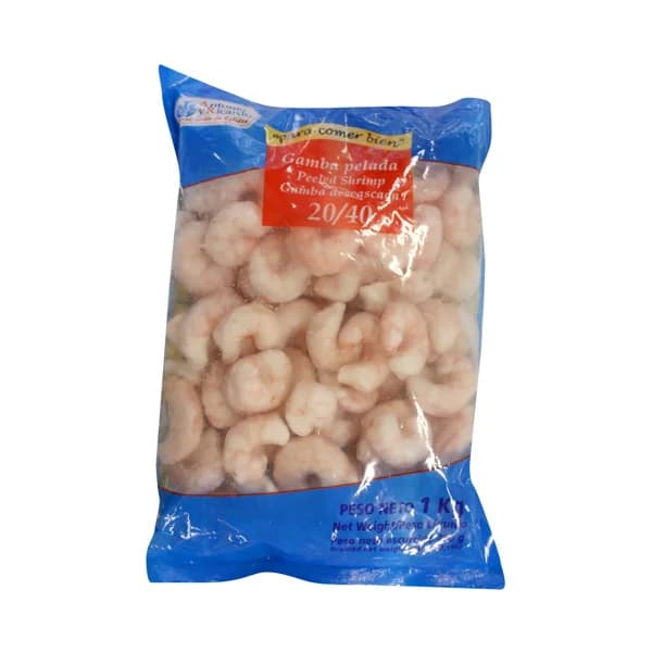 CONFREMAR Gambas crudas peladas grandes 20/40 piezas CONFREMAR bolsa de 750 grs. - 0.75 kg - Imagen del producto en Findit