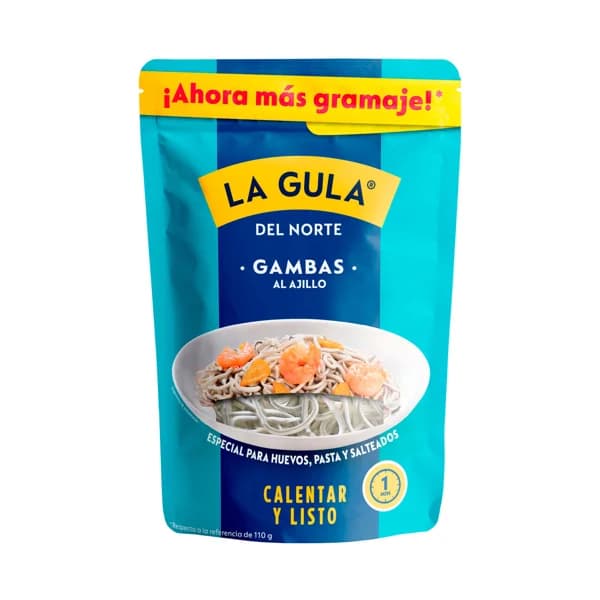 LA GULA DEL NORTE Sucedáneo de angulas con gambas al ajillo LA GULA del NORTE AL MINUTO 135 g. - 0.13 kg - Imagen del producto en Findit