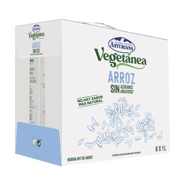 CENTRAL LECHERA ASTURIANA Bebida de arroz sin azúcares añadidos  Vegetánea 6 x 1 l. - 6 l - Imagen del producto en Findit