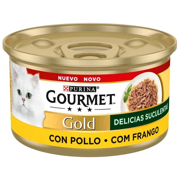 PURINA Gourmet gold delicias suculentas Alimento húmedo para gatos con pollo tarrina de 85 g. - 0.09 kg - Imagen del producto en Findit
