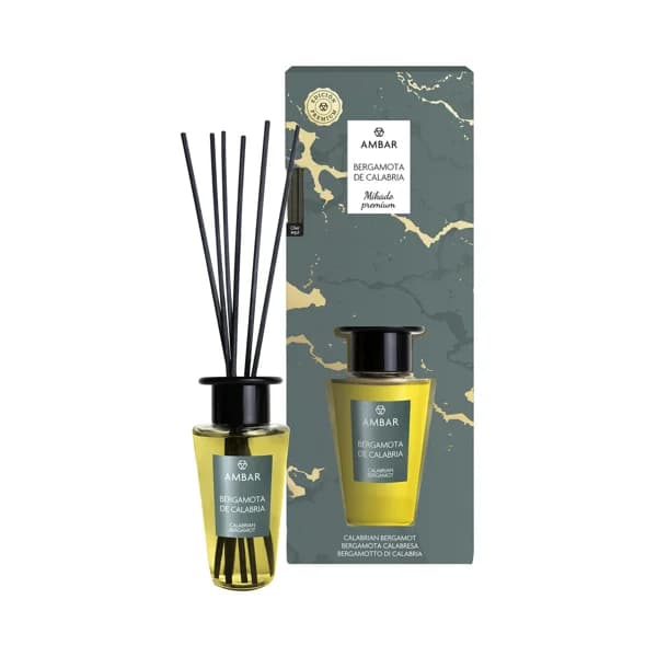 AMBAR Ambientador perfumador de varillas (Mikado premium), con aroma a Bergamota calabresa 85 ml. - 0.09 l - Imagen del producto en Findit