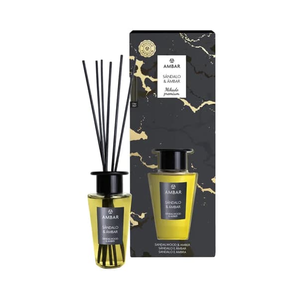 AMBAR Ambientador perfumador de varillas (Mikado premium), con aroma a sándalo y ámbar 85 ml. - 0.09 l - Imagen del producto en Findit