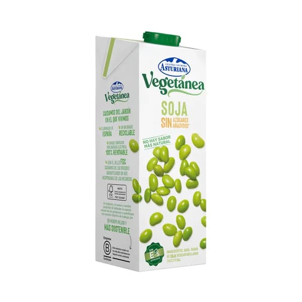 CENTRAL LECHERA ASTURIANA Bebida de soja sin azúcares añadidos  Vegetánea 1 l. - 1 l - Imagen del producto en Findit