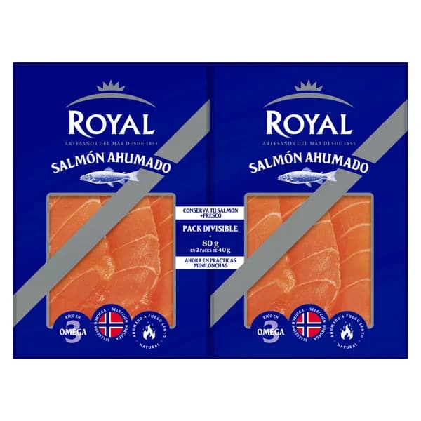 ROYAL Salmón ahumado duo 2 x 40 g. - 0.08 kg - Imagen del producto en Findit