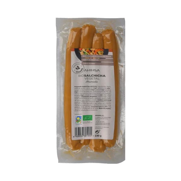 AHIMSA Salchichas vegetales ahumadas ecológicas AHIMSA 230 g. - 0.23 kg - Imagen del producto en Findit