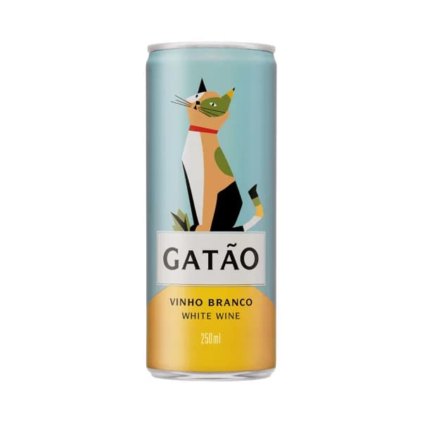 GATAO Vino blanco semiseco elaborado en Portugal lata de 25 cl. - 0.25 l - Imagen del producto en Findit